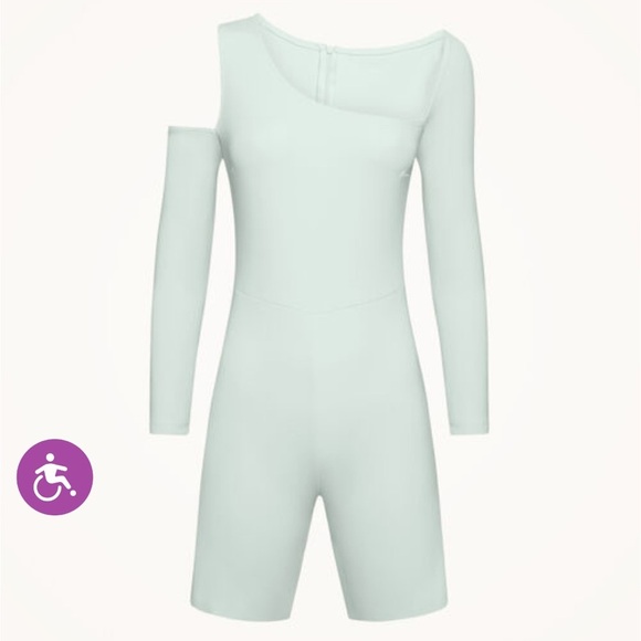 NWT Wolford Cold Shoulder Winter Green Warm Up Jumpsuit - Picture 5 of 10